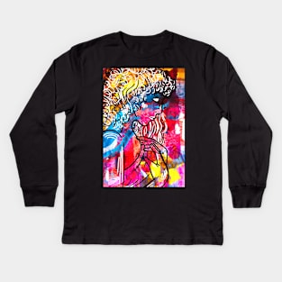 Amazing Grace Abstract Christian Art Kids Long Sleeve T-Shirt